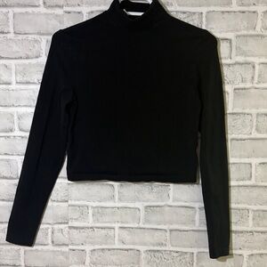 4/$20 Divided by H&M Elegant Black Long Sleeve Crop Top, size medium